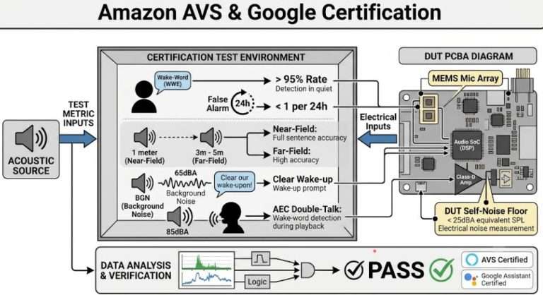 Amazon AVS and Google Audio Testing Certification