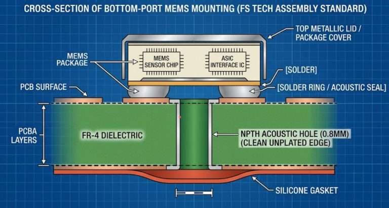 Cross-section of Bottom-port MEMS Mounting