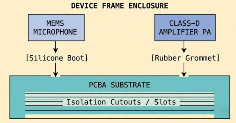Structural Isolation of Mic and Speaker Driver Amplifier
